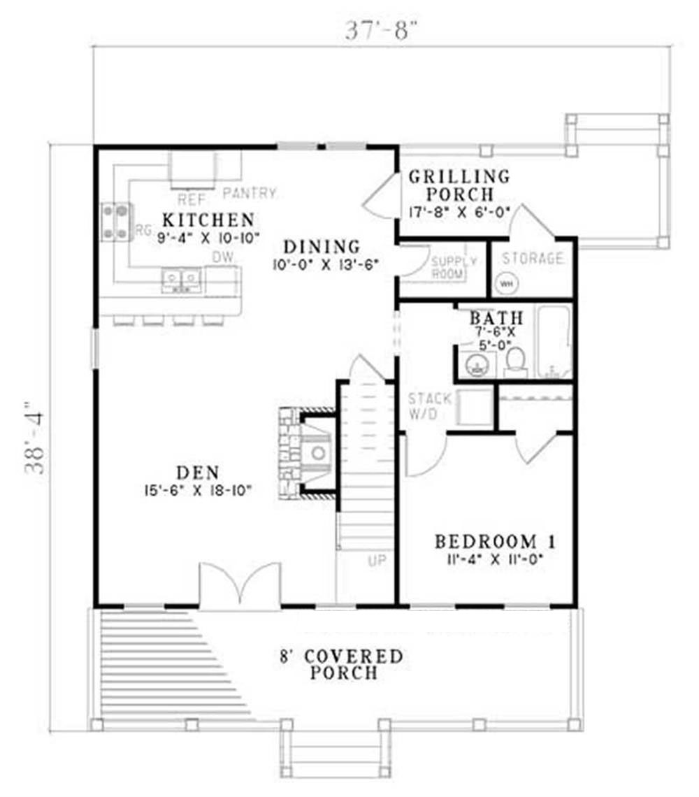 Floor Plan First Story of Country Plan #153-1871